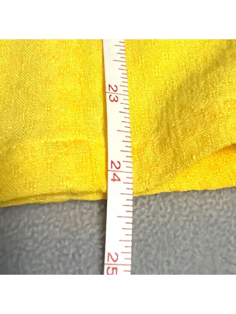 Koret Yellow Textured Button-Up Short Sleeve Womens Blouse Size M - Picture 5 of 5
